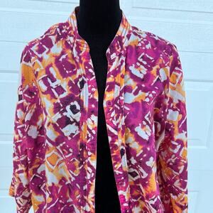 BRECKENRIDGE women's size XL, 3/4 SLEEVE, BUTTON DOWN, cotton SHIRT